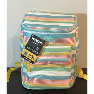 NWT Igloo Soft Backpack Cooler Bag 18 Can - Candy Strips